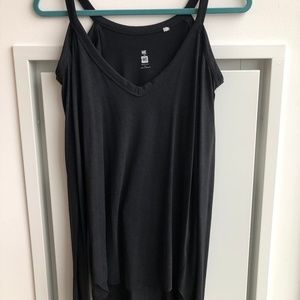 Open shoulder black long sleeve